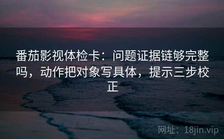 番茄影视体检卡：问题证据链够完整吗，动作把对象写具体，提示三步校正