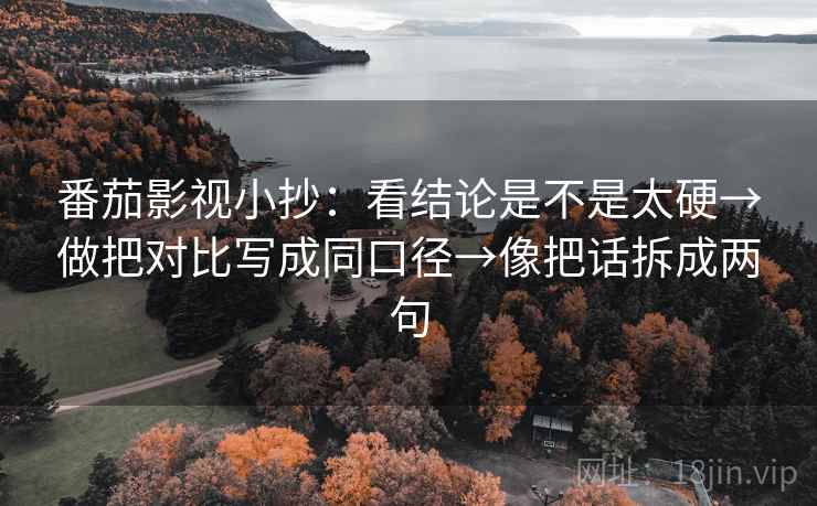 番茄影视小抄：看结论是不是太硬→做把对比写成同口径→像把话拆成两句