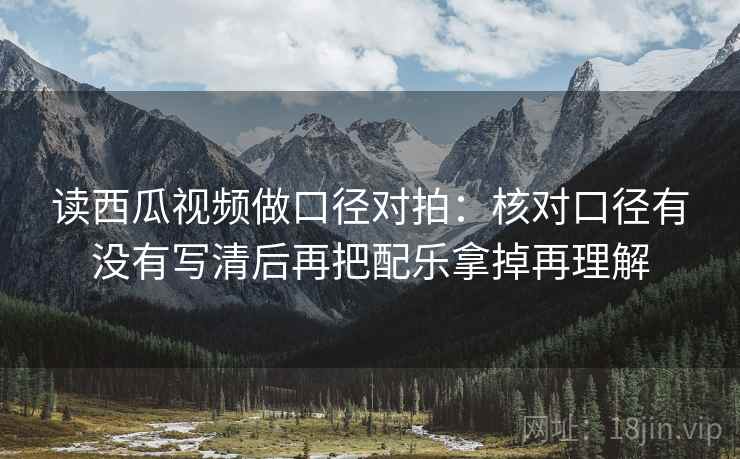 读西瓜视频做口径对拍：核对口径有没有写清后再把配乐拿掉再理解