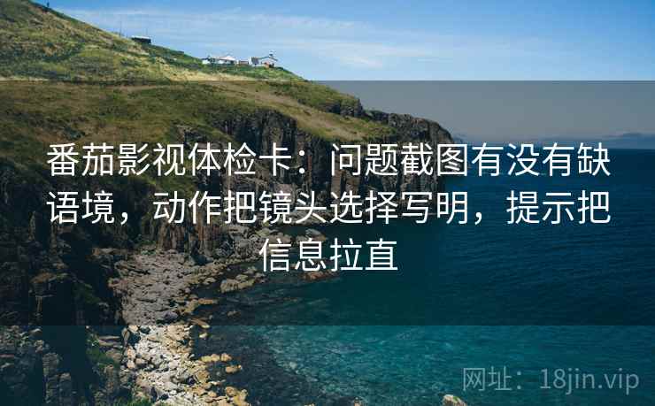 番茄影视体检卡：问题截图有没有缺语境，动作把镜头选择写明，提示把信息拉直
